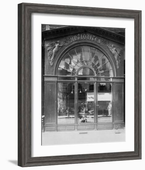 Paris, 1902 - Antique Store, rue du Faubourg-Saint-Honore-Eugene Atget-Framed Art Print