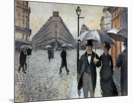 Paris, a Rainy Day, 1877-Gustave Caillebotte-Mounted Art Print