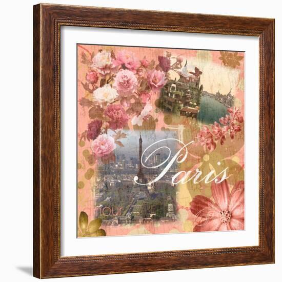 Paris Amour Coral-Lauren Gibbons-Framed Art Print