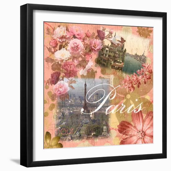 Paris Amour Coral-Lauren Gibbons-Framed Art Print