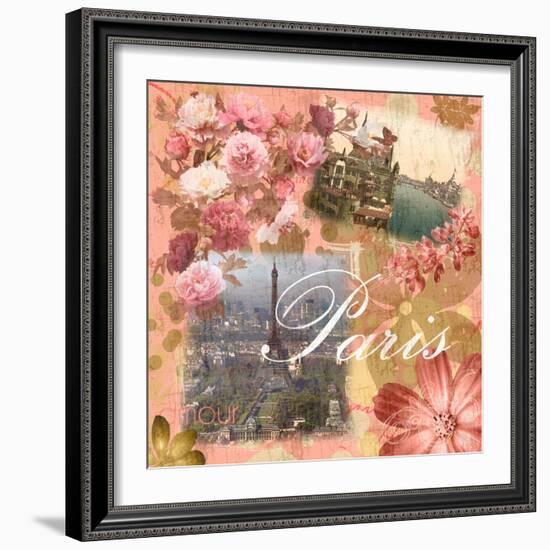 Paris Amour Coral-Lauren Gibbons-Framed Art Print