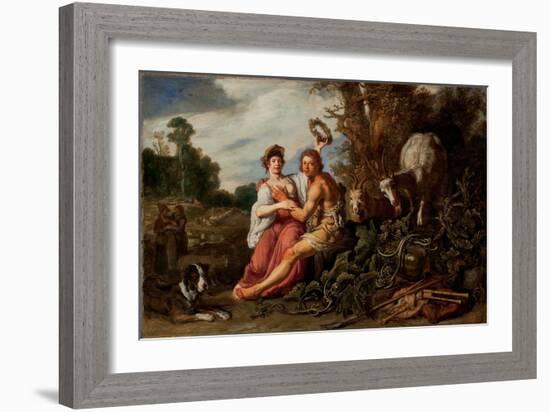 Paris and Oenone, 1619 (Oil on Panel)-Pieter Lastman-Framed Giclee Print