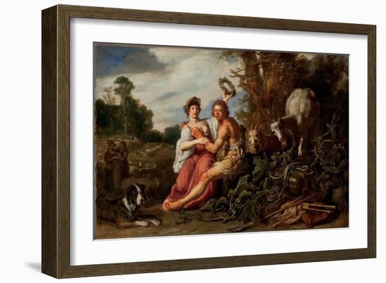 Paris and Oenone, 1619 (Oil on Panel)-Pieter Lastman-Framed Giclee Print