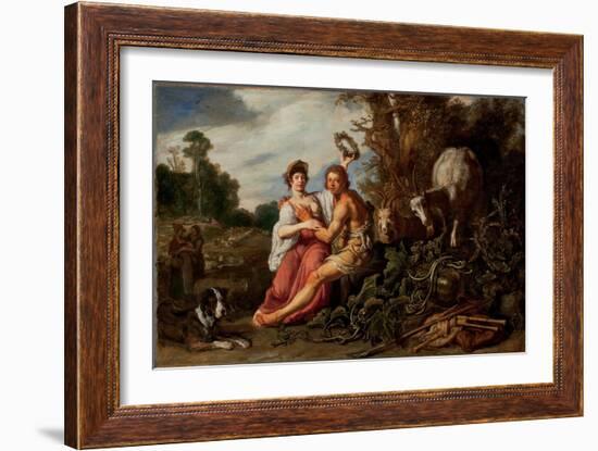 Paris and Oenone, 1619 (Oil on Panel)-Pieter Lastman-Framed Giclee Print