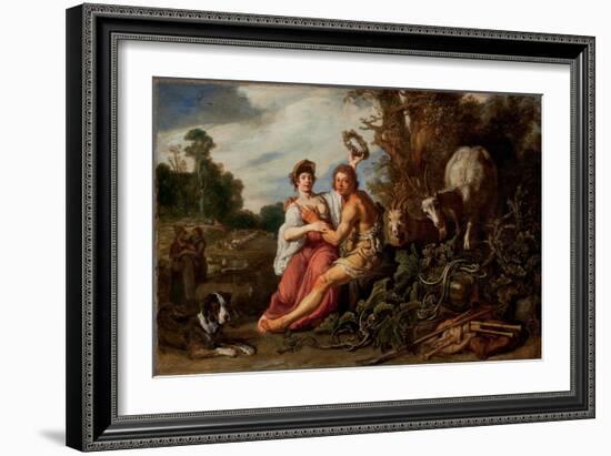 Paris and Oenone, 1619 (Oil on Panel)-Pieter Lastman-Framed Giclee Print