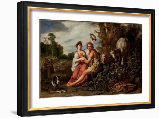 Paris and Oenone, 1619 (Oil on Panel)-Pieter Lastman-Framed Giclee Print