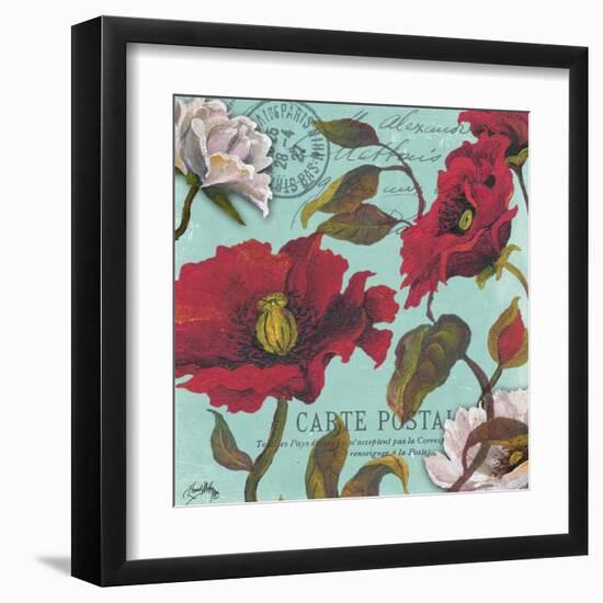 Paris Aqua Flowers I-Elizabeth Medley-Framed Art Print