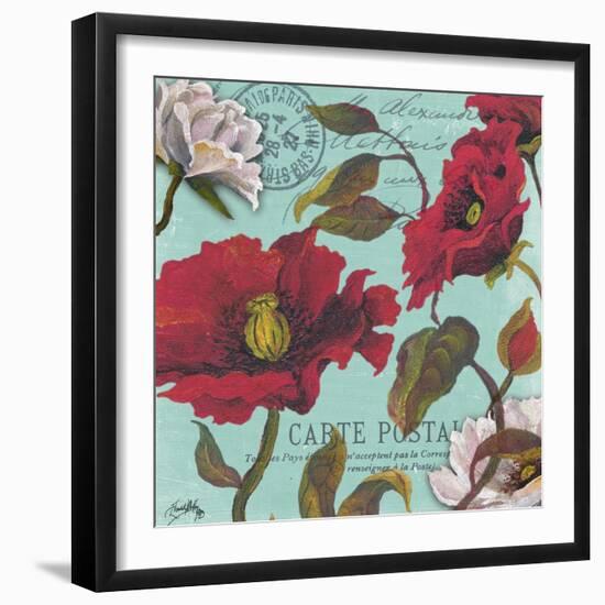 Paris Aqua Flowers I-Elizabeth Medley-Framed Art Print