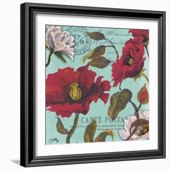 Paris Aqua Flowers I-Elizabeth Medley-Framed Art Print