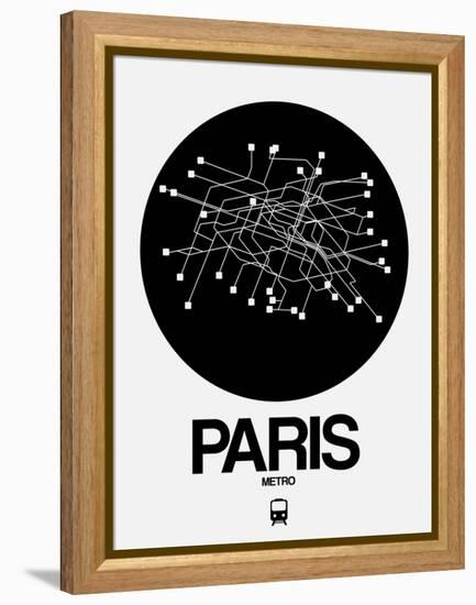 Paris Black Subway Map-NaxArt-Framed Stretched Canvas