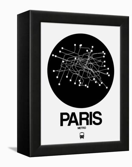 Paris Black Subway Map-NaxArt-Framed Stretched Canvas