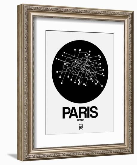 Paris Black Subway Map-NaxArt-Framed Art Print