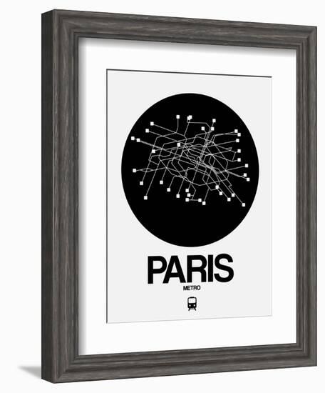 Paris Black Subway Map-NaxArt-Framed Art Print