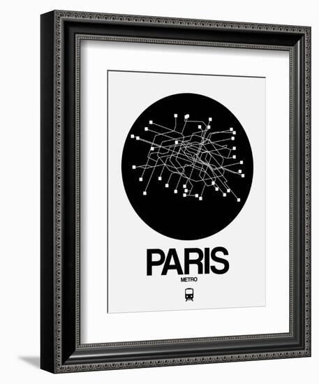 Paris Black Subway Map-NaxArt-Framed Art Print