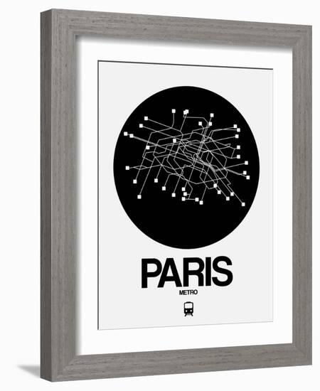 Paris Black Subway Map-NaxArt-Framed Art Print