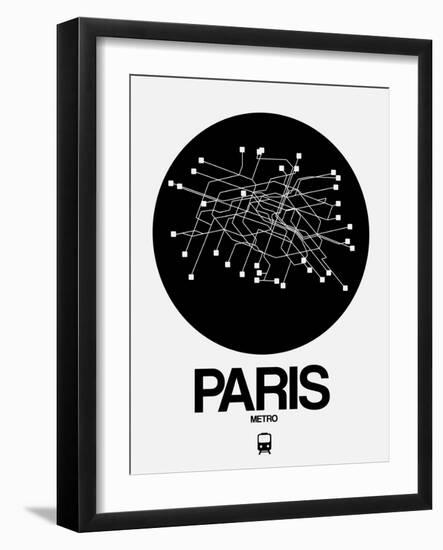 Paris Black Subway Map-NaxArt-Framed Art Print