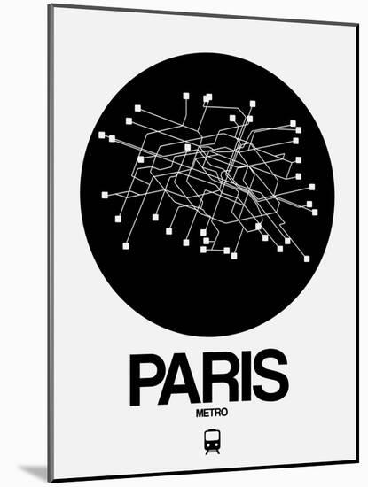 Paris Black Subway Map-NaxArt-Mounted Art Print