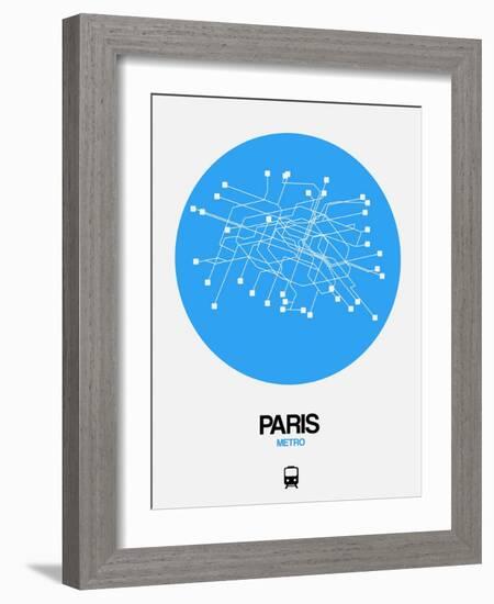 Paris Blue Subway Map-NaxArt-Framed Art Print