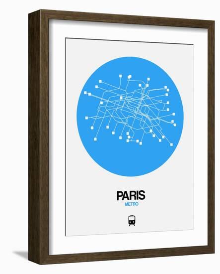 Paris Blue Subway Map-NaxArt-Framed Art Print