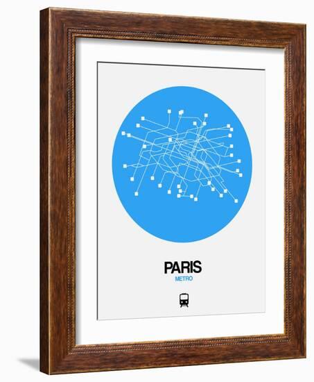 Paris Blue Subway Map-NaxArt-Framed Art Print