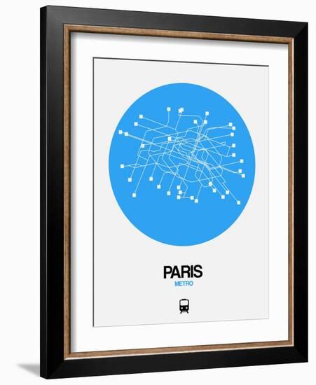 Paris Blue Subway Map-NaxArt-Framed Art Print