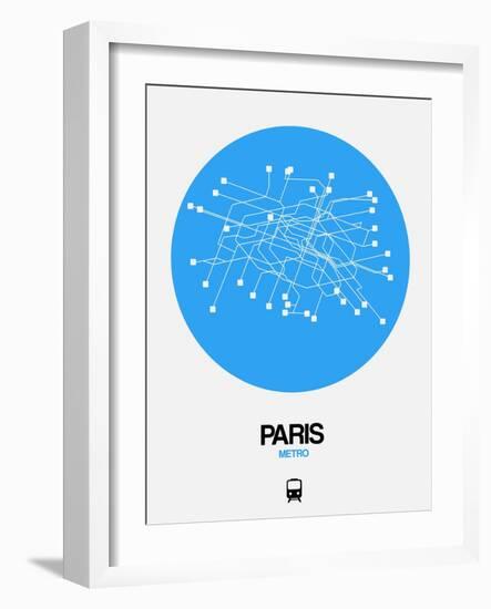 Paris Blue Subway Map-NaxArt-Framed Art Print