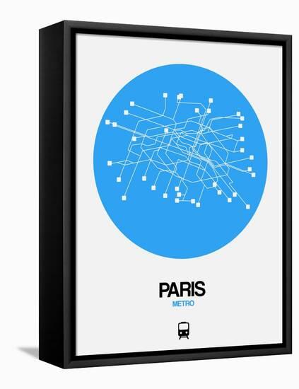 Paris Blue Subway Map-NaxArt-Framed Stretched Canvas