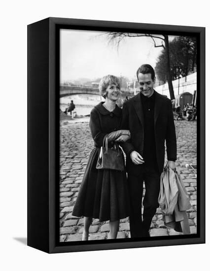 PARIS BLUES, 1961 directed by MARTIN RITT Joanne Woodward / Paul Newman (b/w photo)-null-Framed Stretched Canvas