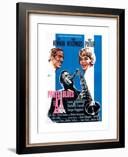 Paris Blues, from Left, Paul Newman, Sidney Poitier, Joanne Woodward, 1961-null-Framed Premium Giclee Print