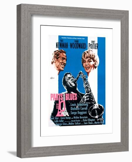 Paris Blues, from Left, Paul Newman, Sidney Poitier, Joanne Woodward, 1961-null-Framed Giclee Print