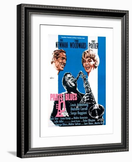 Paris Blues, from Left, Paul Newman, Sidney Poitier, Joanne Woodward, 1961-null-Framed Giclee Print