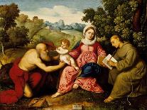Madonna and child with Saints Jerome and Francis, c.1525-Paris Bordone-Giclee Print