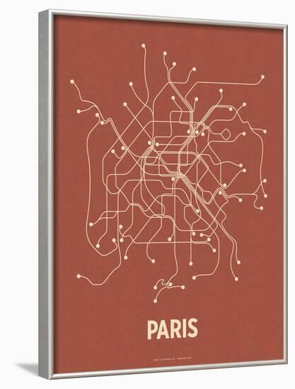 Paris (Brick Red & Tan)-Line Posters-Framed Art Print