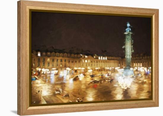 Paris by Night - In the Style of Oil Painting-Philippe Hugonnard-Framed Premier Image Canvas