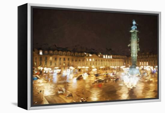 Paris by Night - In the Style of Oil Painting-Philippe Hugonnard-Framed Premier Image Canvas