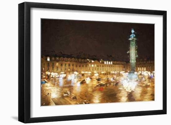 Paris by Night - In the Style of Oil Painting-Philippe Hugonnard-Framed Giclee Print