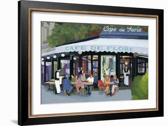 Paris cafe and garcon and guests,2015-Hiroyuki Izutsu-Framed Premium Giclee Print