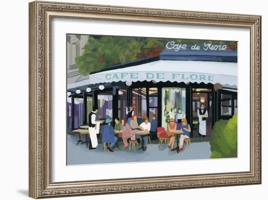 Paris cafe and garcon and guests,2015-Hiroyuki Izutsu-Framed Giclee Print