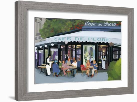 Paris cafe and garcon and guests,2015-Hiroyuki Izutsu-Framed Giclee Print