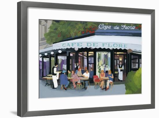 Paris cafe and garcon and guests,2015-Hiroyuki Izutsu-Framed Premium Giclee Print