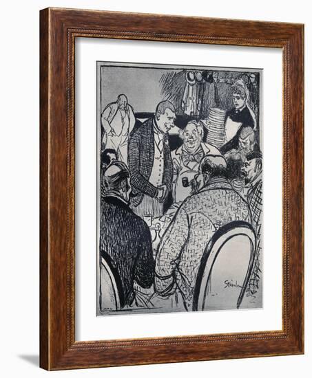 Paris Café scene by Théophile Steinlen-Theophile Alexandre Steinlen-Framed Giclee Print