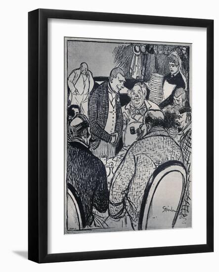 Paris Café scene by Théophile Steinlen-Theophile Alexandre Steinlen-Framed Giclee Print