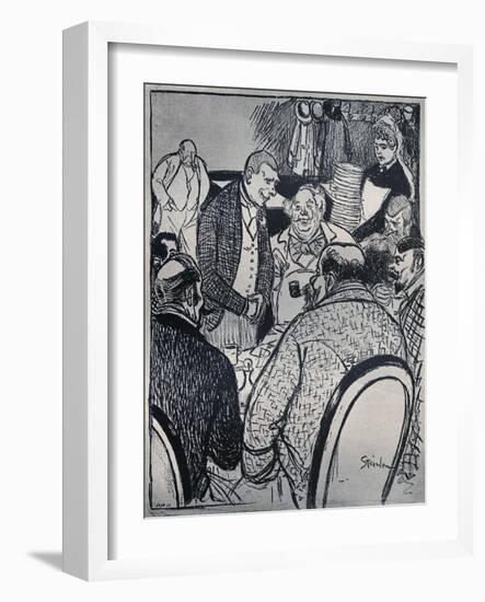 Paris Café scene by Théophile Steinlen-Theophile Alexandre Steinlen-Framed Giclee Print
