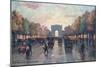 Paris, Champs Elysees-null-Mounted Art Print