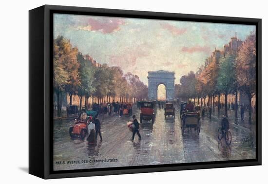 Paris, Champs Elysees-null-Framed Stretched Canvas