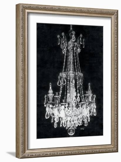 Paris Chandelier on Black 1-Morgan Yamada-Framed Art Print