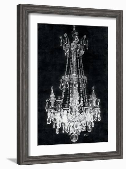 Paris Chandelier on Black 1-Morgan Yamada-Framed Art Print