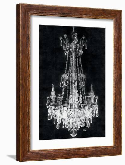 Paris Chandelier on Black 1-Morgan Yamada-Framed Art Print