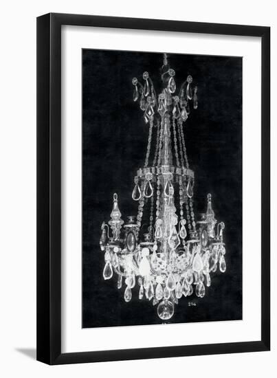 Paris Chandelier on Black 1-Morgan Yamada-Framed Art Print