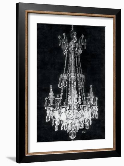 Paris Chandelier on Black 1-Morgan Yamada-Framed Art Print